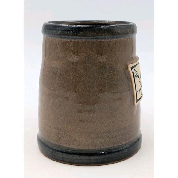 Deneen Pottery Mug Basset Hound Dog Brown Glaze Stoneware Coffee Cup 12oz - Picture 5 of 7